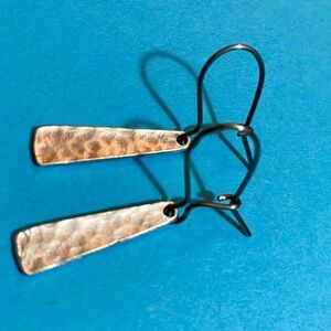 Hammered Silver & Titanium Earrings